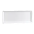 image of Steelite 6300P433 - Rectangular China Tray, 12" x 6", Aura Porcelain, Oven Safe to 465°F - 24/Case