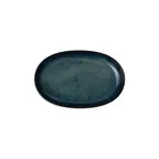 image of Steelite 6414MY035 Wabi Sabi Indigo Oval Porcelain Plate, 7.0" x 4.25" x 1.0" - 1 Dozen