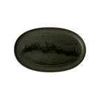 image of Steelite 6418MY034 - Oval Porcelain Plate 11.5"W x 7.25"D x 1"H, Wabi Sabi Kelp Rene Ozorio - 6/Pack