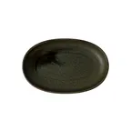 image of Steelite 6418MY035 Oval Porcelain Plate, Kelp Design, 7.0" x 4.25" x 1.0" - 1 Dozen