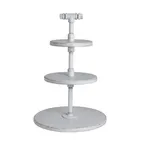 image of Steelite 6525T209 - 3‑Tier Round Buffet Stand, 14" Width, 13"‑16" Height, White Wood - 1/Case
