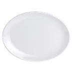 image of Steelite 6900E409 - Oval Porcelain Dinner Plate, 8" x 6" Coupe Rim, Varick Bistro Design - 1 Dozen