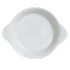 image of Steelite 6900E434 - Round Porcelain Au Gratin Dish 8-1/4" x 6-1/8" x 1-1/4", 16.75 Oz - 1 Dozen