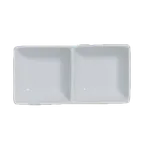 image of Steelite 6900E595 - Porcelain Rectangular Tray, 5-3/4" x 2-7/8" x 1-1/8", Double Well 4 oz - 1 Dozen