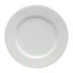 image of Steelite 6940E674 - 11" Round White Porcelain Plate, Rim, Microwave/Dishwasher Safe - 1 Dozen
