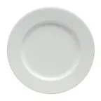 image of Steelite 6940E675 9-1/2" White Porcelain Round Plate, Rim, Microwave & Dishwasher Safe - 1 Dozen