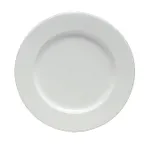 image of Steelite 6940E682 10-1/4" Porcelain Plate, White, Medium Rim, Microwave/Dishwasher Safe - 1 Dozen