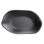 image of Steelite 7000DD022 - 7" Oval Melamine Platter, Black, Dishwasher Safe, BPA‑Free - 1 Dozen
