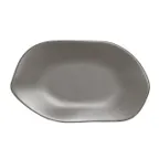 image of Steelite 7006DD020 - 12" x 7.125" Oval Melamine Platter, Gray Finish, Marisol Delfin Design - 1 Dozen