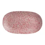 image of Steelite 7123TM076 - 14" x 8" Oval Melamine Platter, Rubine Design, Solano - 1 Dozen