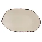 image of Steelite 7202DD020 Oval Melamine Platter, 12" x 7.125", Beige Marisol Rustic Finish - 1 Dozen