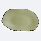 image of Steelite 7216DD020 - 12" Oval Melamine Platter, Greens, Marisol Rustic Finish - 1 Dozen