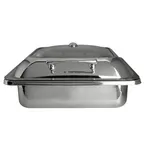 image of Steelite 7351MW104 Rectangular Hydraulic Chafing Dish, 6 Qt, 17" x 15.5" x 7.25", Stainless Steel with Hinged Cover