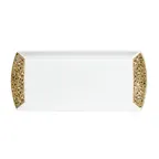 image of Steelite 82120AND0136 - Rectangular Bone China Tray 13.375" x 6" x 0.75" Fizz Black Grey - 1 Dozen
