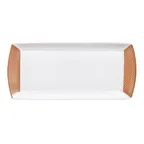 image of Steelite 82125AND0136 - Rectangular Bone China Tray, 13.375" x 6" x 0.75", Quanta - 1 Dozen