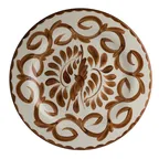 image of Steelite A122P102 - 9" Round Brown Vitrified China Plate with Rolled Edge, Puebla Style - 1 Dozen