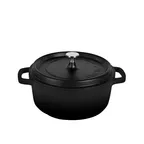 image of Steelite AP240011 Casserole Dish, 4.5 Qt, 12.375"W x 10"D x 6.5"H, Black, Steel Knob & Lid, 4/Case