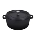 image of Steelite AP280011 Casserole Dish, 7 Qt 224 oz, 14" x 11.5" x 7.25", Black, SS Knob & Lid - 2/Case