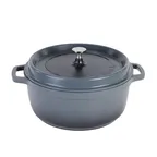 image of Steelite AP280012 Casserole Dish, 7 qt 224 oz, 11.5" × 11.5" × 7.25" Gray Steel Knob & Lid, - 2/Case