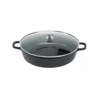 image of Steelite AP320011 Casserole Dish with SS Knob Lid, 13" x 6" (5-6 Qt) Black Finish - 4/Case