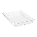 image of Steelite DFBKL1204TG Basket Liner, Clear PETG Plastic, Rectangular 12" x 12" x 1-3/4", 1 Dozen