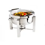 image of Steelite DW04KH7SS Chafer Tower, 4-Qt Round Stainless Steel, Hinged Cover, Induction Ready