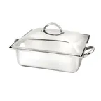image of Steelite DW04QCWG8SS 4‑Qt Rect Chafing Dish, 15.5"W x 11"D x 8"H, Lift‑Off Stainless Induction‑Ready