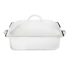 image of Steelite DW04QCWG8WT 4qt Chafing Dish Rectangular 15.5"W×11"D×8"H 18/10 White Lift‑Off Induction Ready