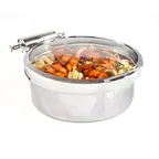 image of Steelite DW04WGH7SS Round Induction Chafer, 4 Qt Glass Lid, 16"W x 13"D x 6"H, 18/10 Steel, Cover