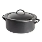 image of Steelite DW05CWG8BK Soup Chafing Dish, 5‑Quart Marmite, 12.5" W x 5.5" H, 18/10 Black, Induction