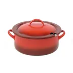 image of Steelite DW05CWG8RD2 Soup Chafer Marmite, 5 Qt Red 12.5" W x 12.5" D x 5.5" H, 18/10 Steel, Cover