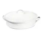 image of Steelite DW06CWG8WT - Round 2‑Gal Chafing Dish, 17.25"W×15"D×6"H, 18/10 Steel, Cover, Induction