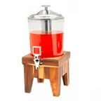 image of Steelite DW07JLWDT Uninsulated Beverage Dispenser, 2.0‑Gal Juicer, Brown Wood Base, Poly Container