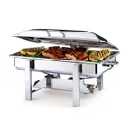 image of Steelite DW08QKHSS Chafer, 8‑Quart Stainless Steel, 24.25"W x 14.75"D x 12"H, Cover, Induction