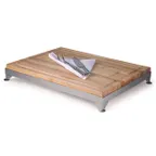 image of Steelite DW724MWSS Carving Board With Frame, 25.25"W x 19"D x 3.5"H, Brown Wood Cutting Board