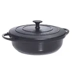 image of Steelite DWG4 5‑Quart Cast Iron Chafer, Black, 16"W x 12"D x 6.5"H, Lift‑Off Cover, Induction Ready