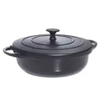 image of Steelite DWG4F Chafing Dish - 4 Qt Cast Iron, 16"W x 12"D x 6.5"H, Black, Cover, Induction Ready