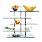 image of Steelite DWPSTAND5TIER - 5-Tier Metal Display Stand, 36.0"W x 11.0"D, Silver Finish, Tabletop Risers