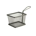 image of Steelite GWSVB1210BK Rect Fry Basket 8.125" x 3.875" x 5.0" Black Stainless Steel Safe - 6/Case