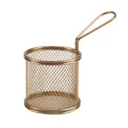 image of Steelite GWSVBR09C - Round Fry Basket, 6.75"x3.625"x5.625" Copper Stainless Steel Hand Wash - 6/Case