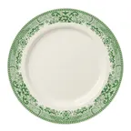 image of Steelite HL20563925 - 9" Rolled Edge Round China Plate, Willow Rim Green, RE & NR - 1 Dozen