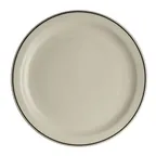 image of Steelite HL2241743 - 9" Round China Plate, Narrow Rim, White Homer Ivory Black Line, 1 Dozen