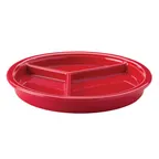image of Steelite HL31901326 - 9-1/16" 3‑Compartment China Plate, Scarlet Homer Pattern, 1‑1/8" - 1 Dozen