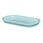 image of Steelite HL412349 - Oval China Bread Tray, 11.875" x 5.625" x 1.5", Fiesta Sky, Dishwasher Safe 425°F, 6/Case