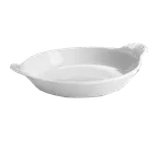 image of Steelite HL4350AWHA - 7" Round Au Gratin Dish, 14 oz, Hall China White, Handled - 1 Dozen