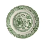 image of Steelite HL54463895 9" Willow Green China Plate Scalloped Edge Dishwasher & Oven Safe 500°F - 24/Case