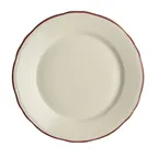 image of Steelite HL5480866 - 10.625" Round Maroon China Plate, Scalloped Edge/Rim, Dishwasher Safe - 1 Dozen