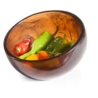 image of Steelite KMK1024TOR - 6-1/2" x 4" Tortoise Resin Bowl, Brown, Slant, Dishwasher Safe - 2/Case