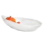 image of Steelite KMK2024SH Oval White Resin Bowl, 13" L x 6-1/2" W x 3-1/2" H, Dishwasher Safe, Break‑Resist
