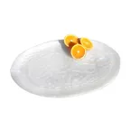 image of Steelite KMK2717SH - 24" x 14" x 1-1/2" Wide Oval Plastic Platter, White Resin, Dishwasher Safe